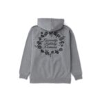 Floral Note Zip Up Grey Heather Hoodie