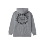 Floral Note Zip Up Grey Heather Hoodie